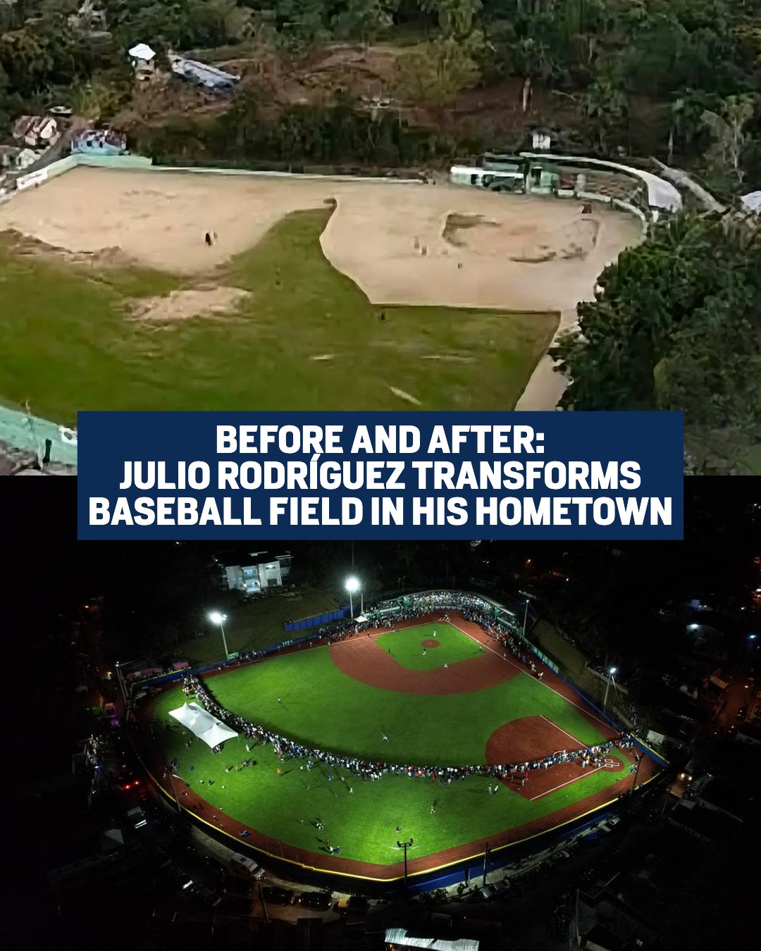 Julio Rodríguez transforms baseball field in hometown