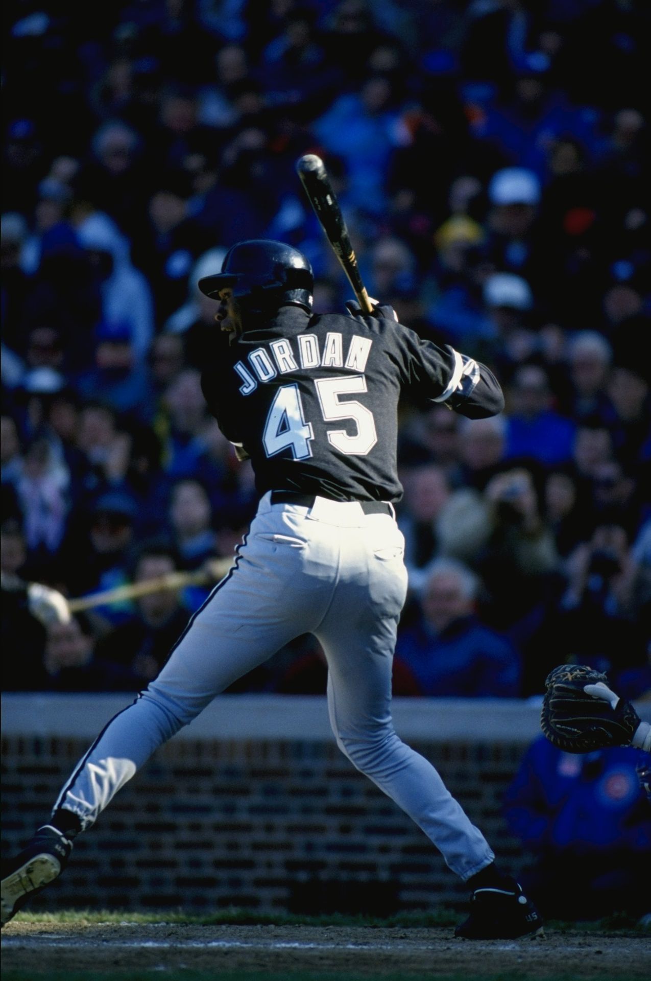 Michael Jordan batting at Wrigley Field