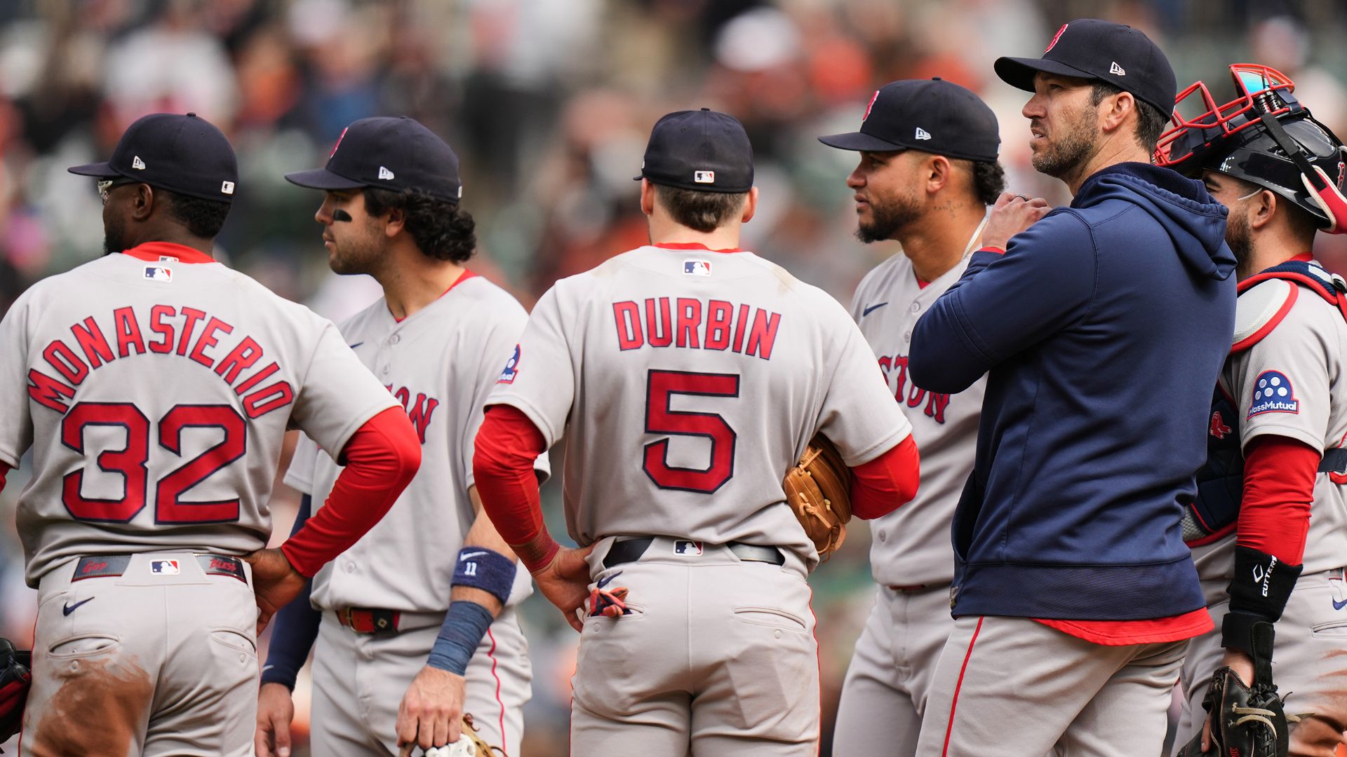 Chad Tracy with Red Sox infielders
