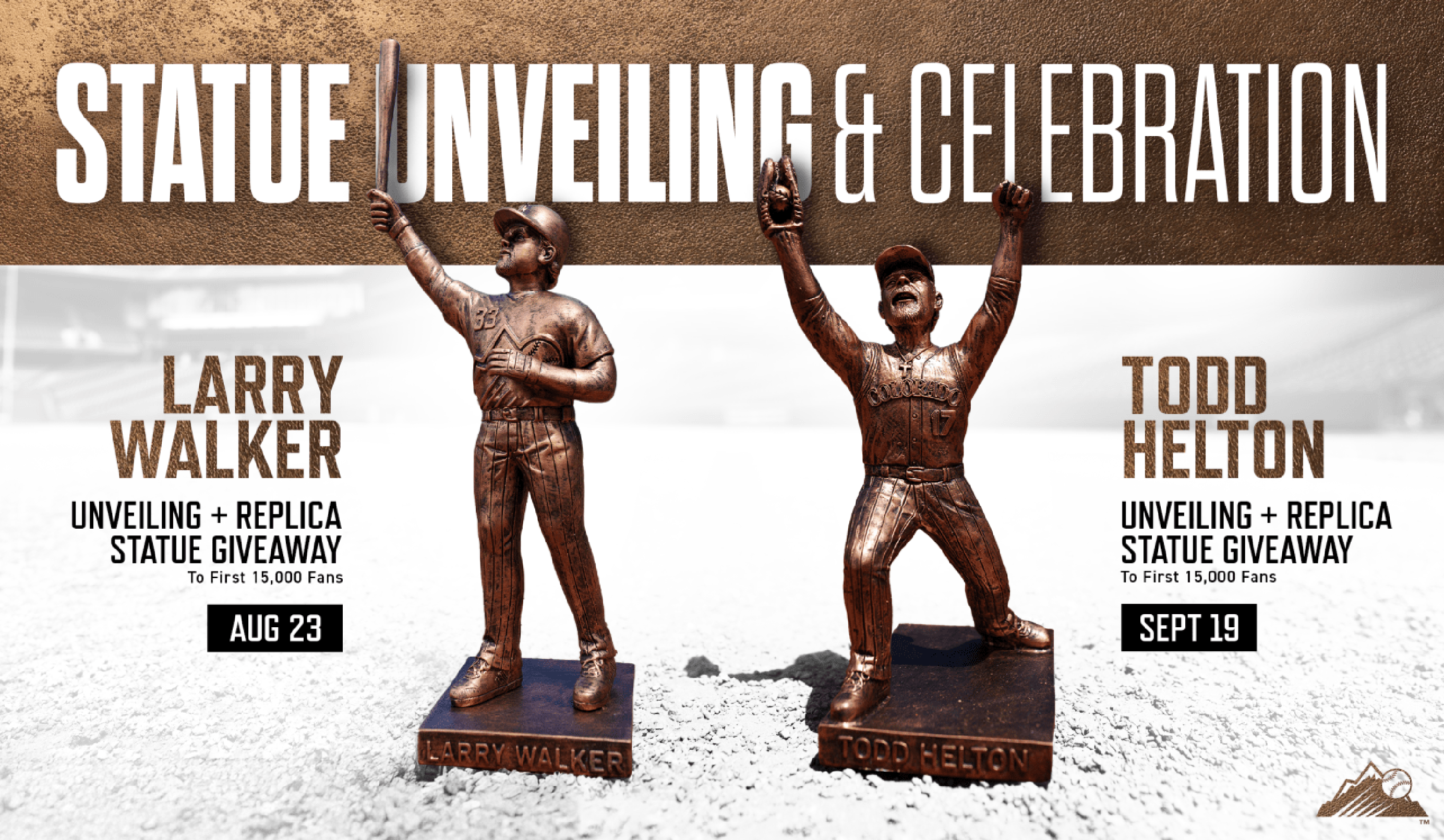 Larry Walker and Todd Helton replica statues