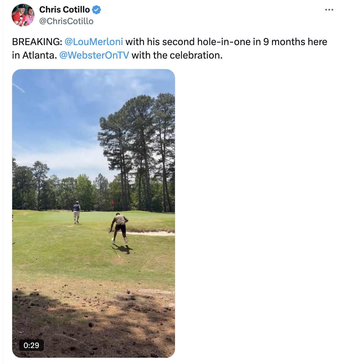 Chris Cotillo post about Lou Merloni's hole-in-one