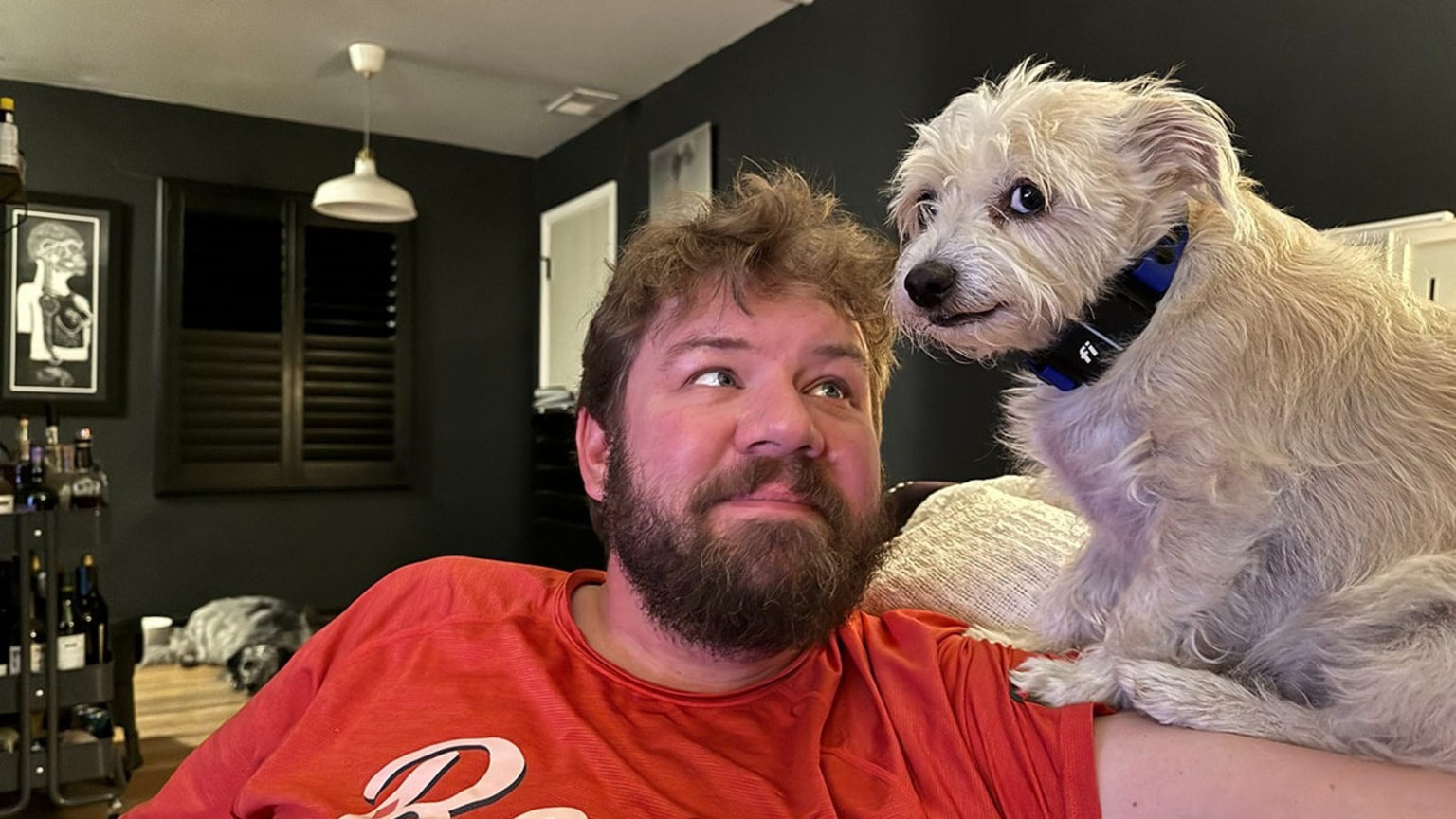 David Calvert and one of his dogs
