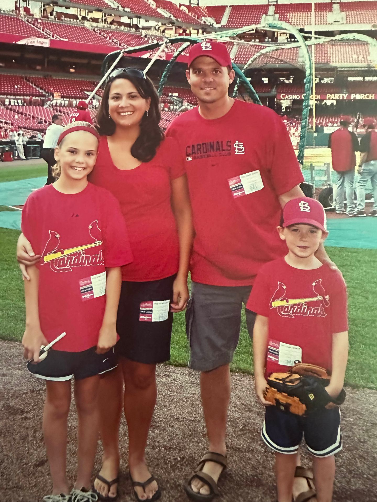The Antonacci family at a Cardinals game