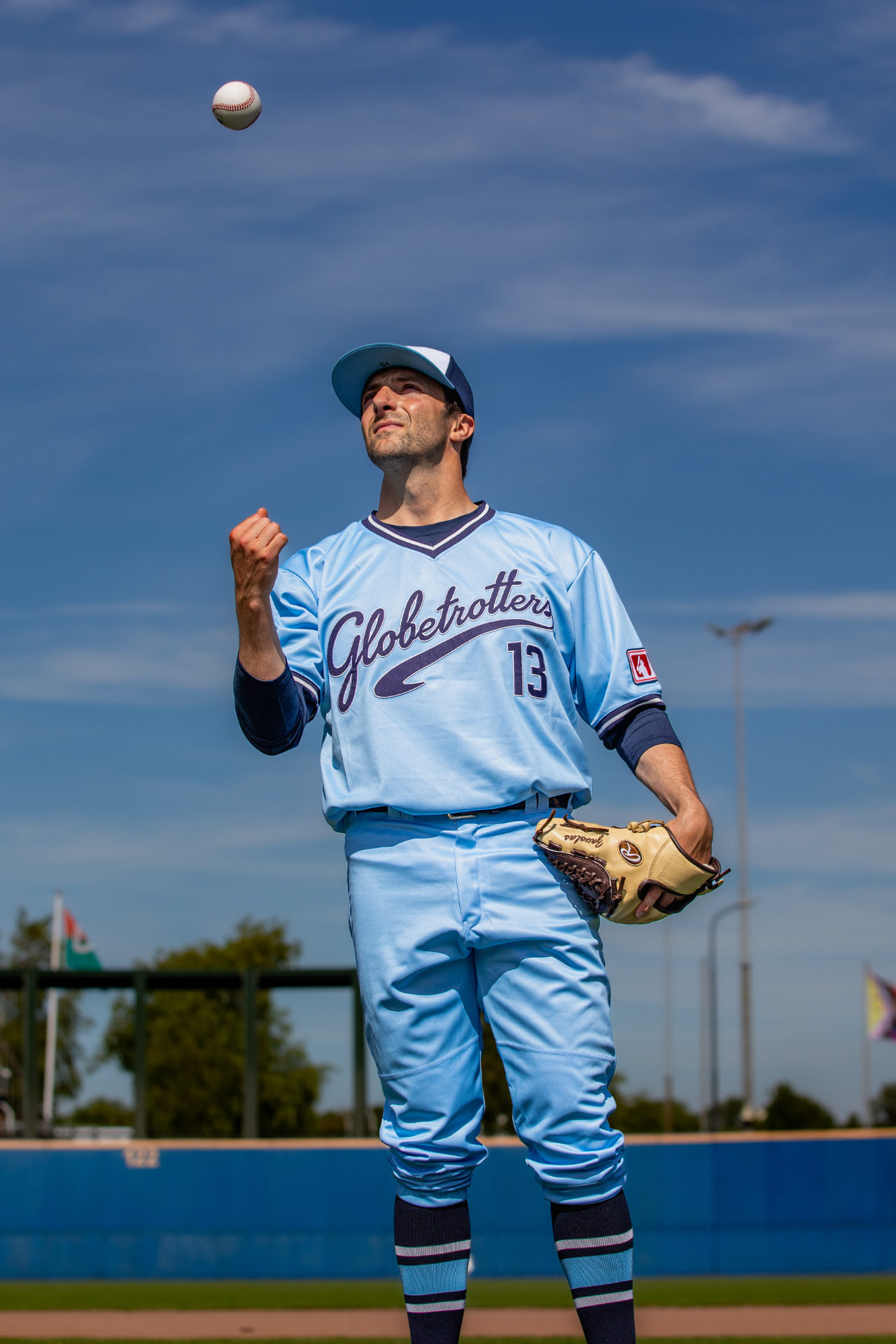 Noah Zavolas takes the mound for Baseball Jobs Overseas' Globetrotters. Photo courtesy Noah Zavolas. 
