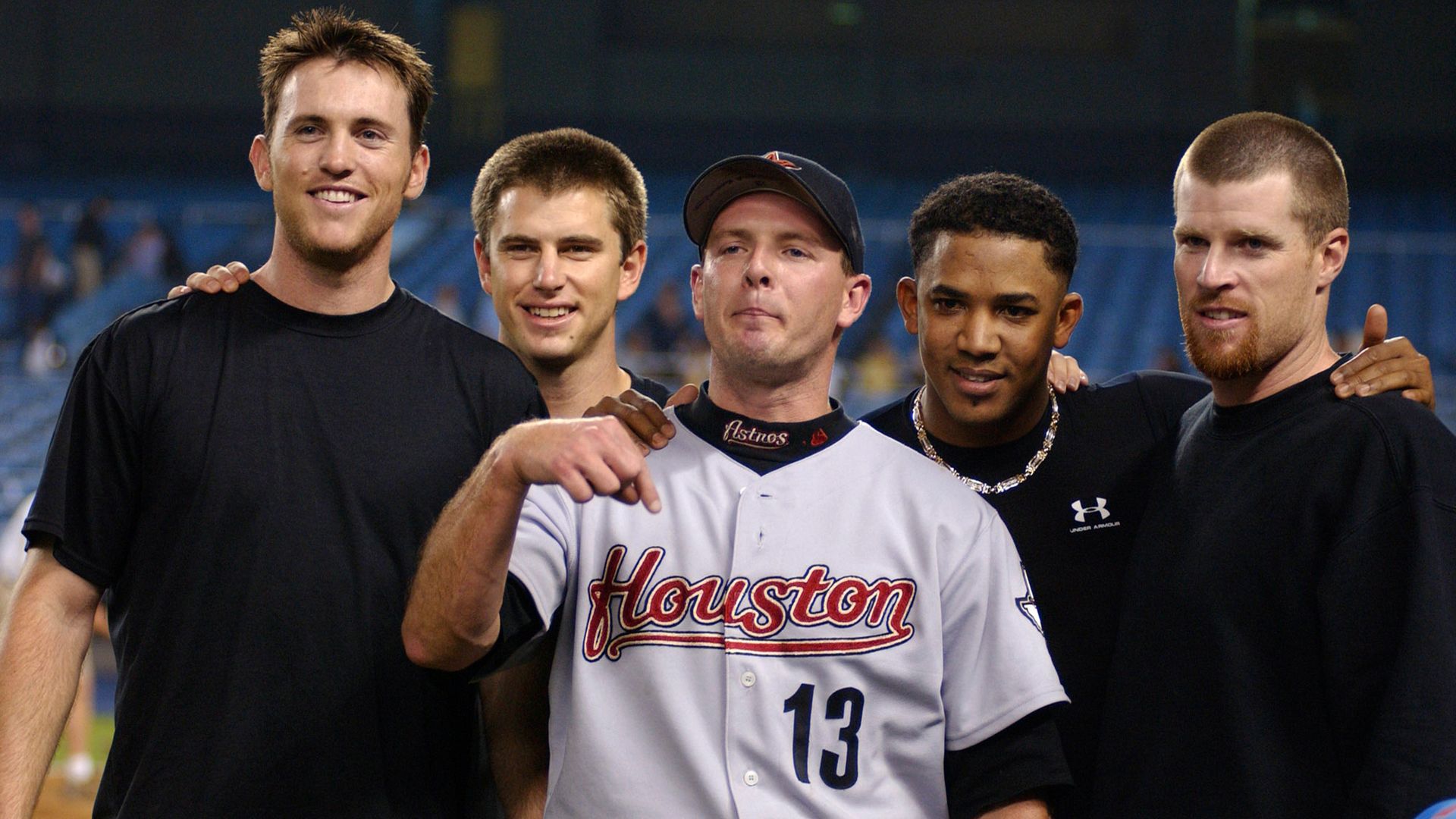 (from left): Brad Lidge, Kirk Saarloos, Billy Wagner, Octavio Dotel and Pete Munro