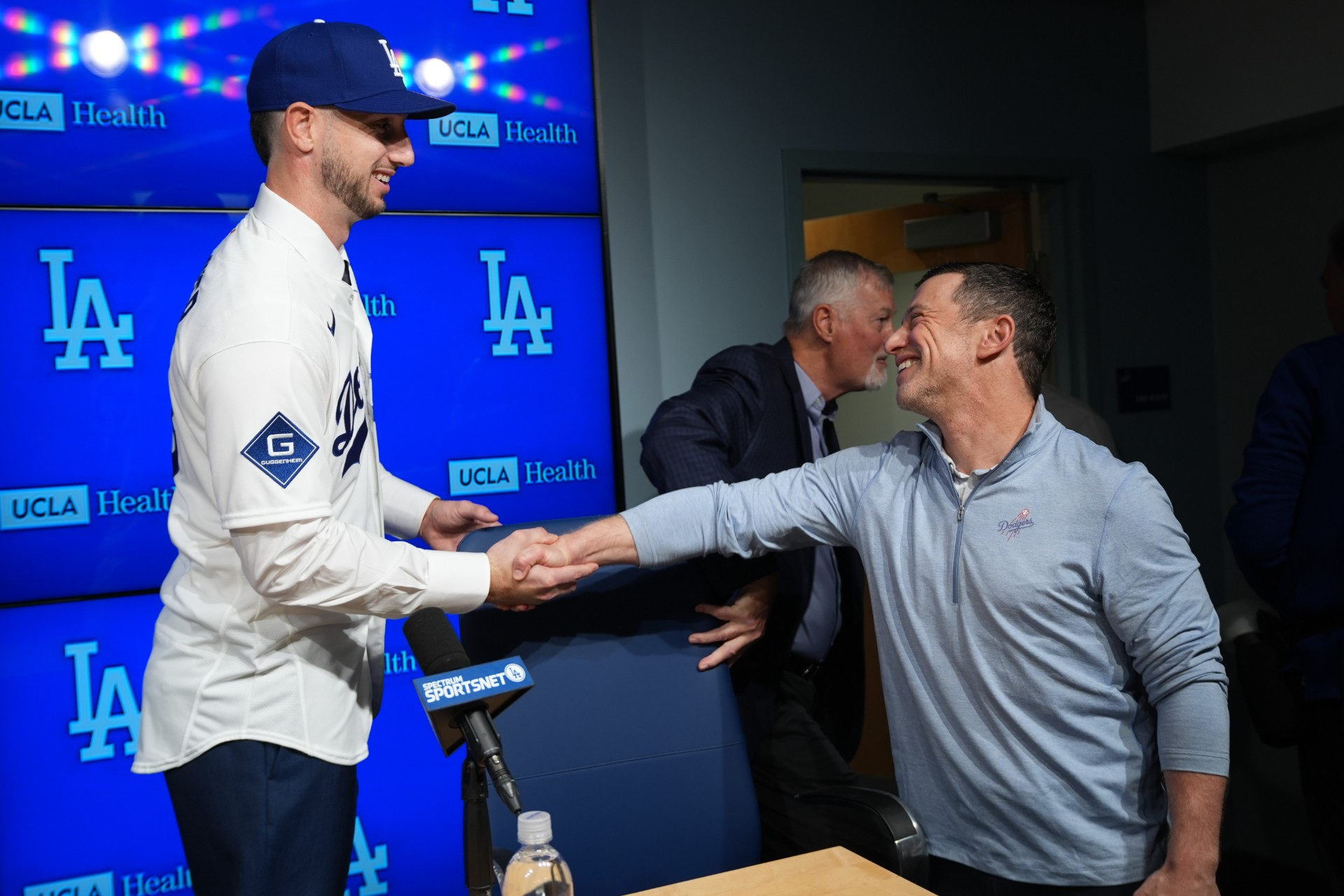 Kyle Tucker and Dodgers president of baseball operations Andrew Friedman