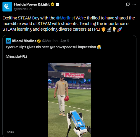 FPL and Marlins X posts