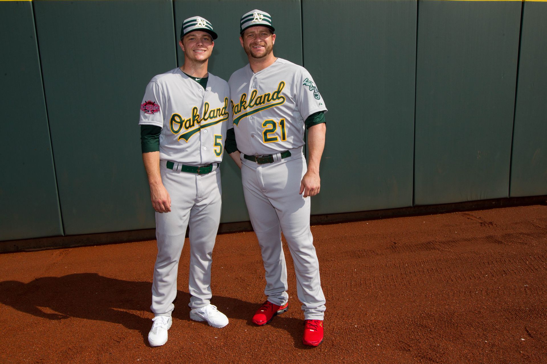 Sonny Gray (left) with former teammate Stephen Vogt