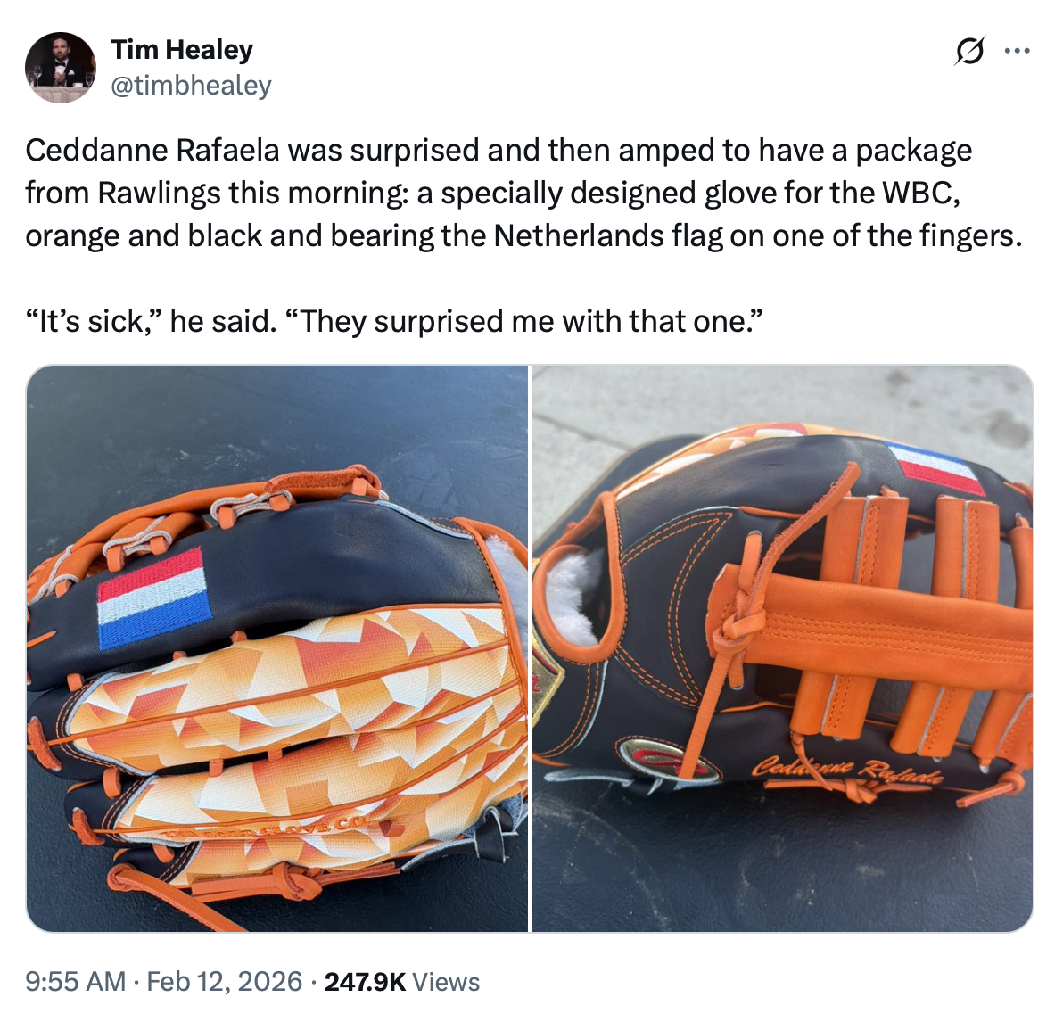 Ceddanne Rafaela's new glove. Tweet by @TimBHealey. Click photo to view post. 