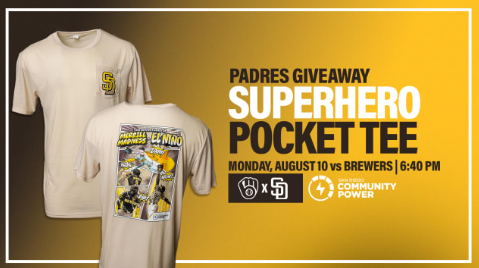 Padres superhero pocket tee giveaway