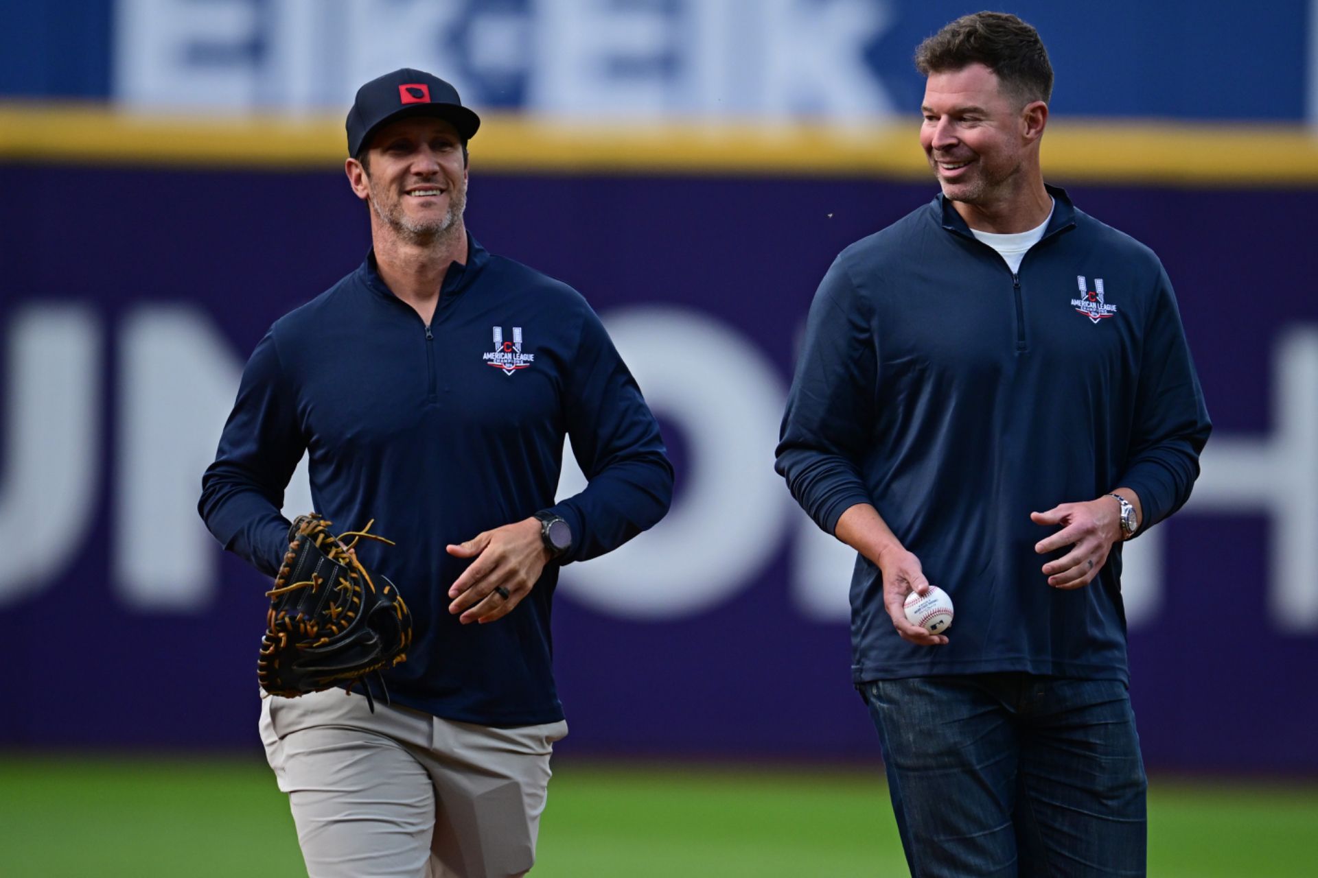 Yan Gomes and Corey Kluber during this past weekend's celebration of the 2016 team