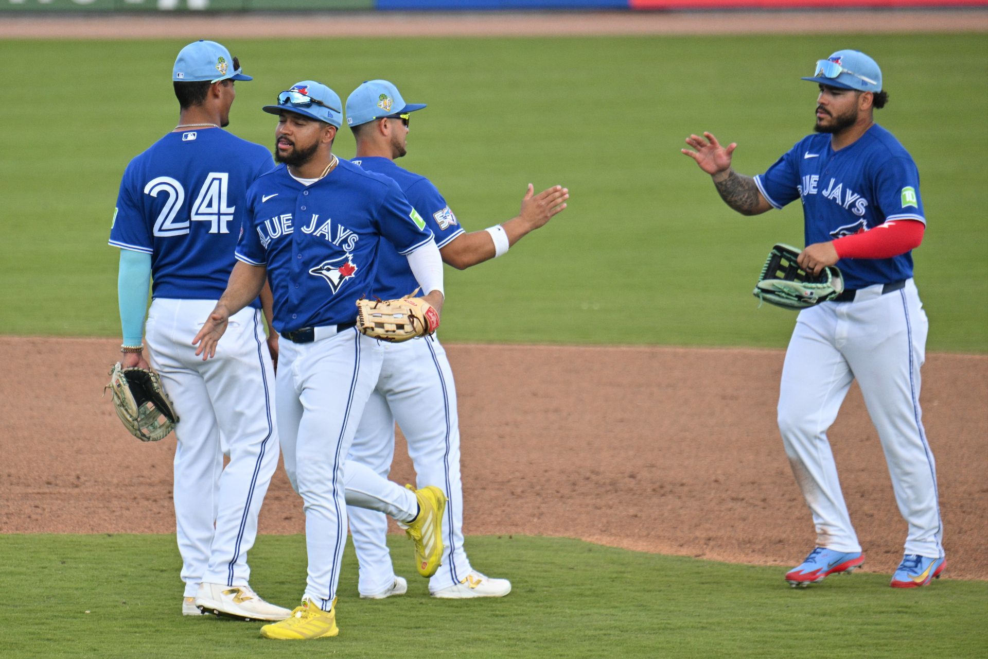 Blue Jays celebrating Spring Training win