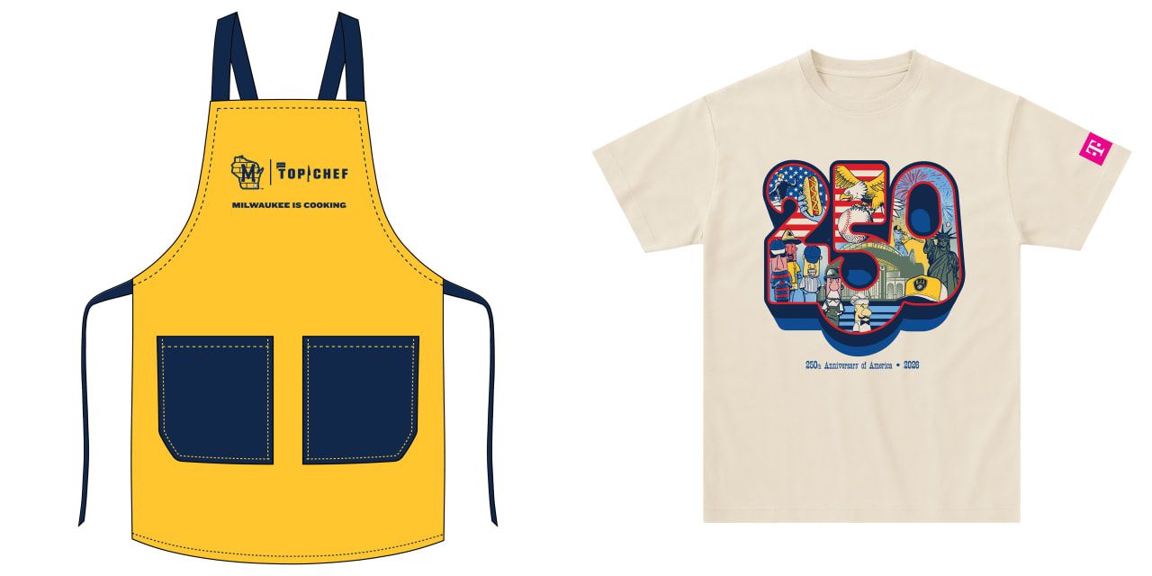 Brewers/Top Chef apron, America's Pastimes T-shirt