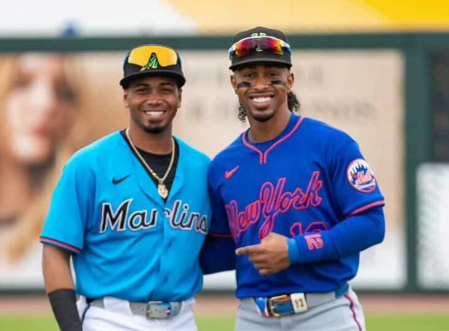 Starlyn Caba and Francisco Lindor