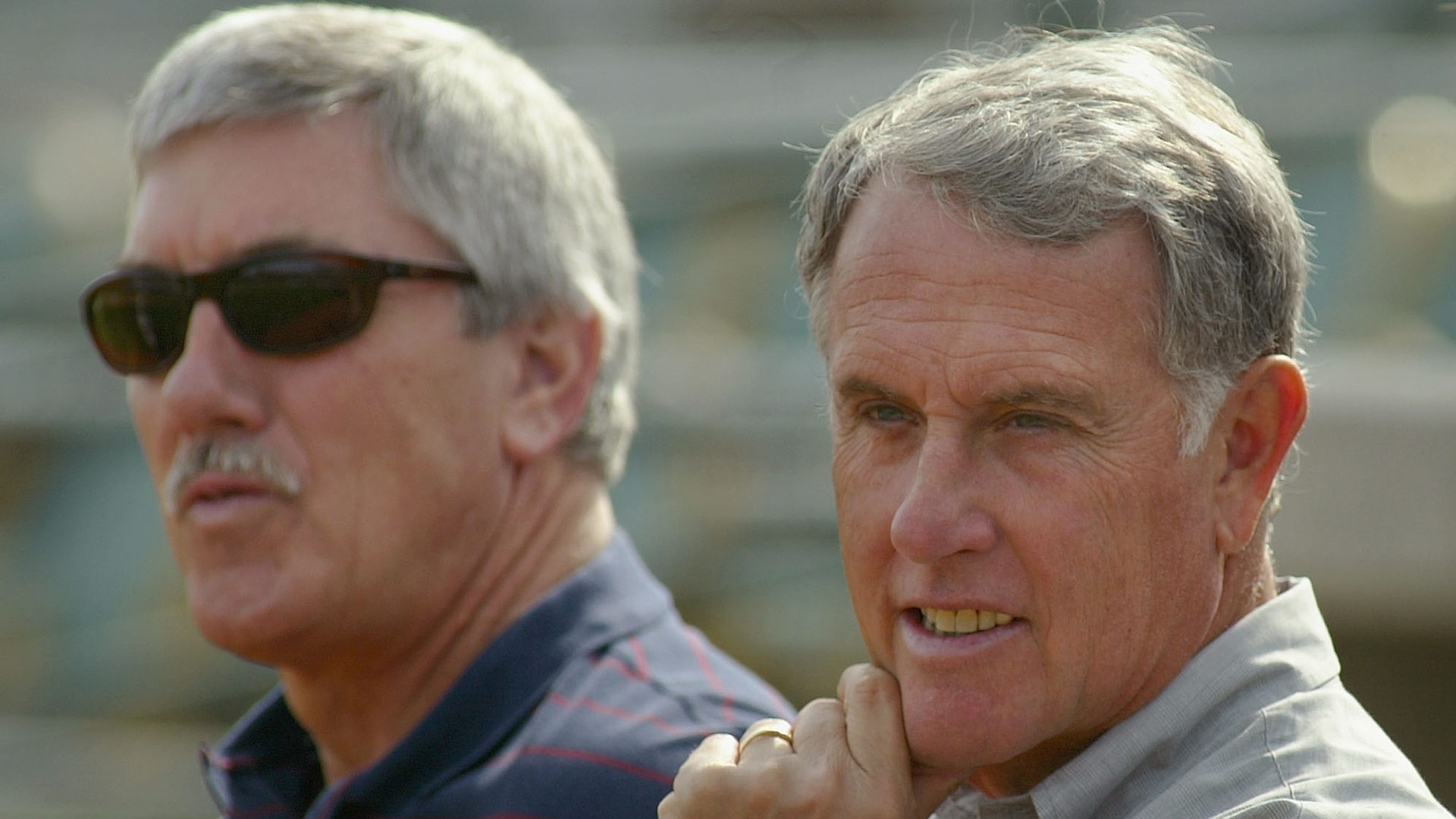 The late Ray Fosse and Ken Korach in 2005