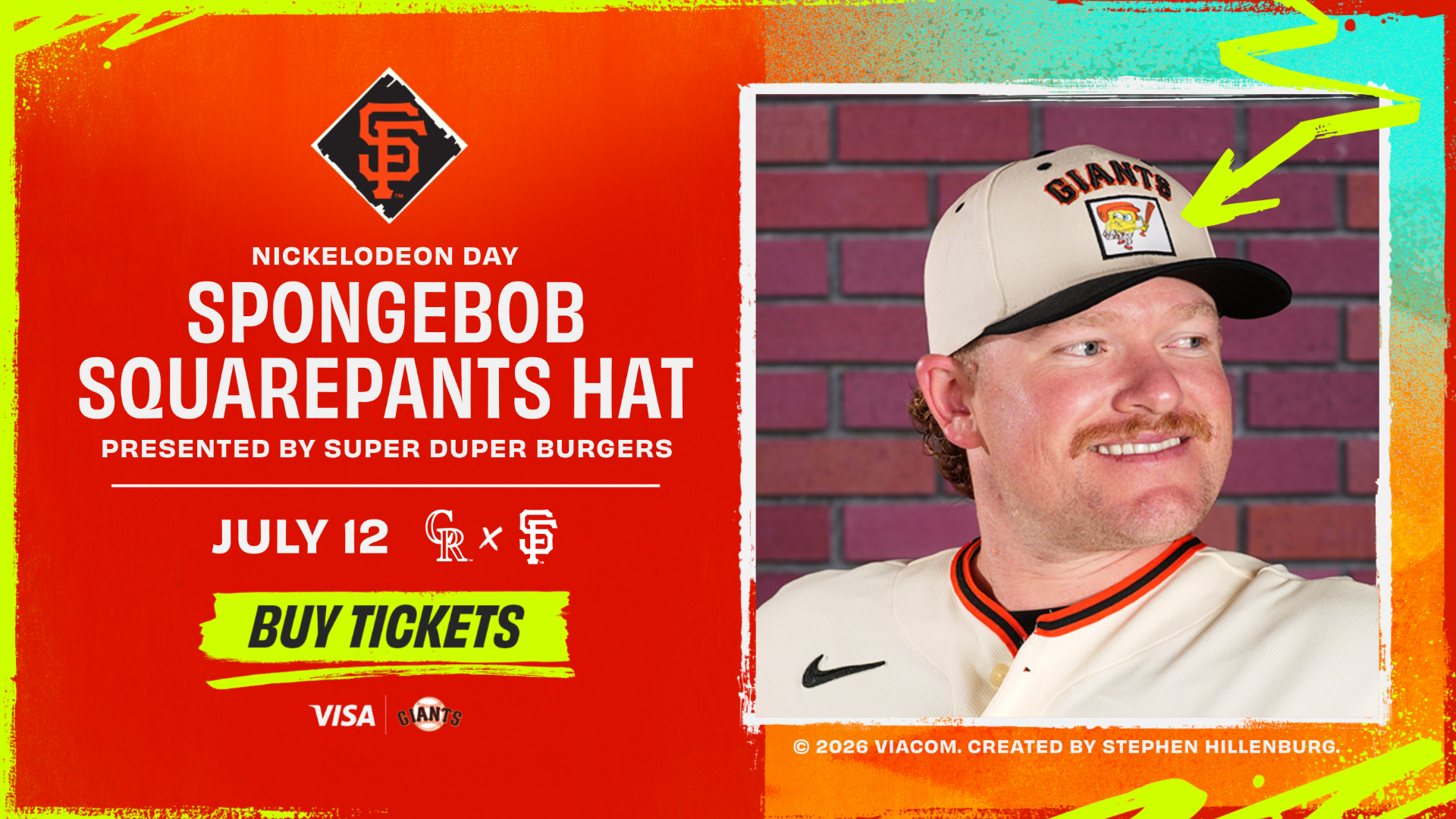 Logan Webb Spongebob Squarepants hat
