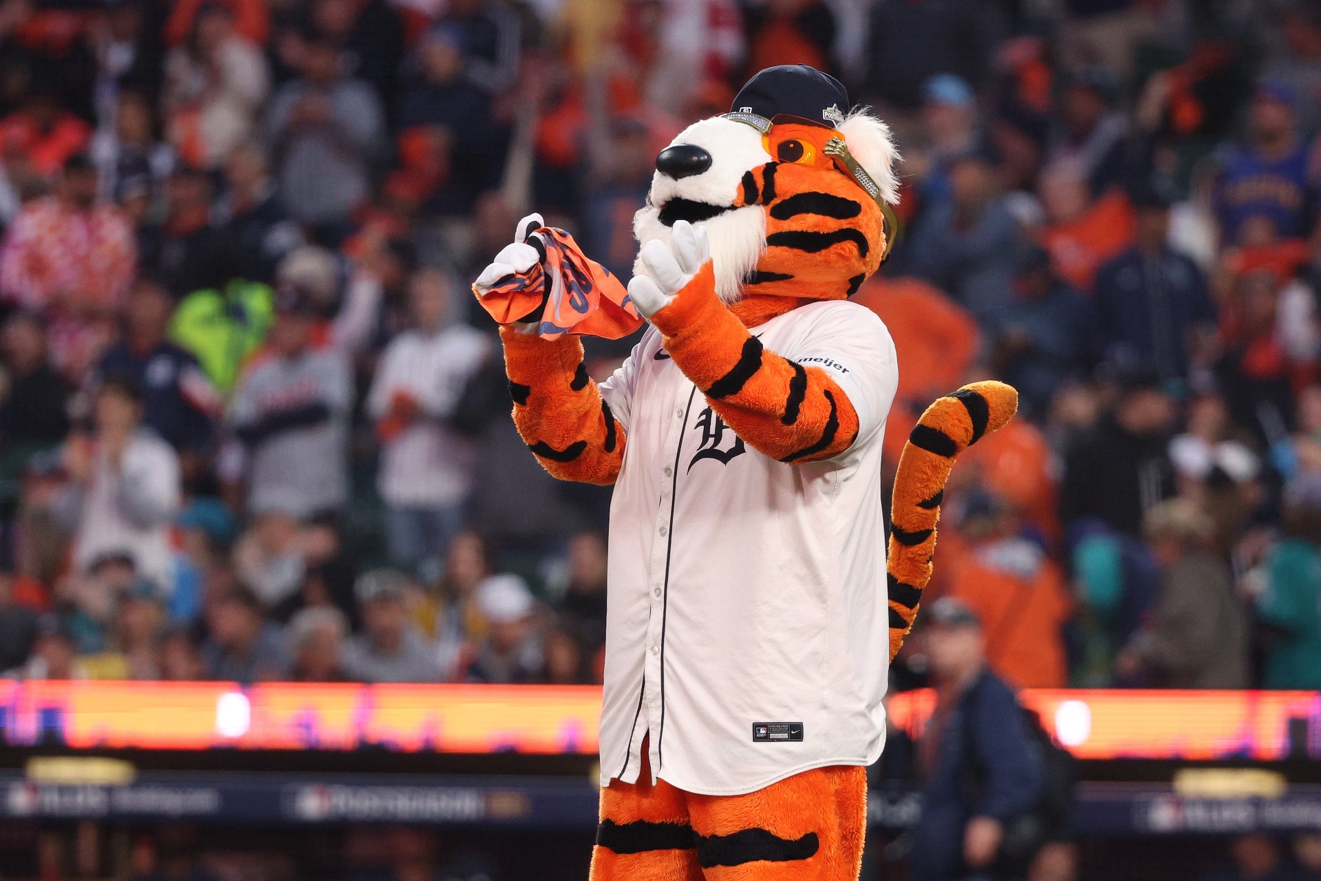 PAWS, the official mascot of the Detroit Tigers