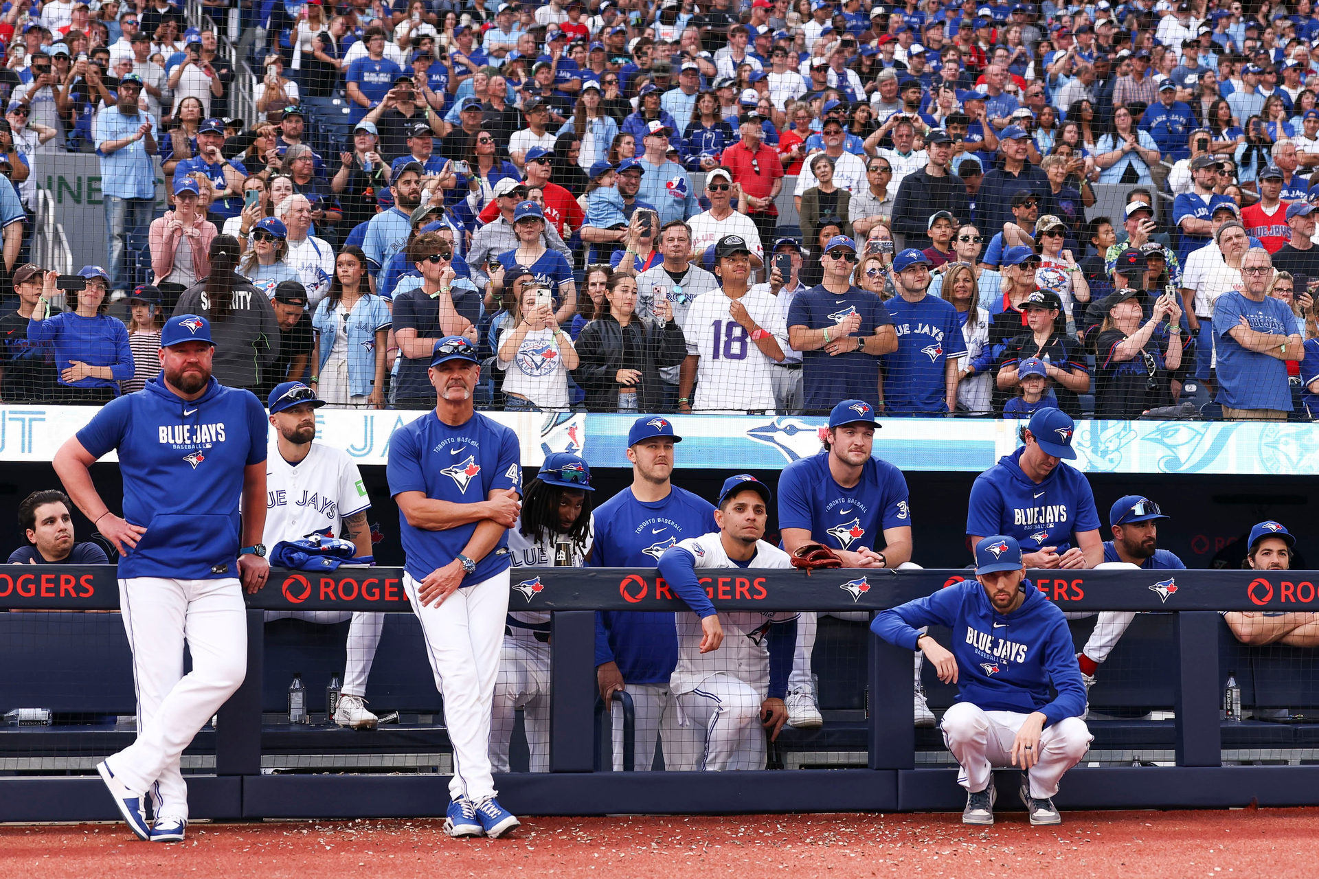 Blue Jays in the dugout