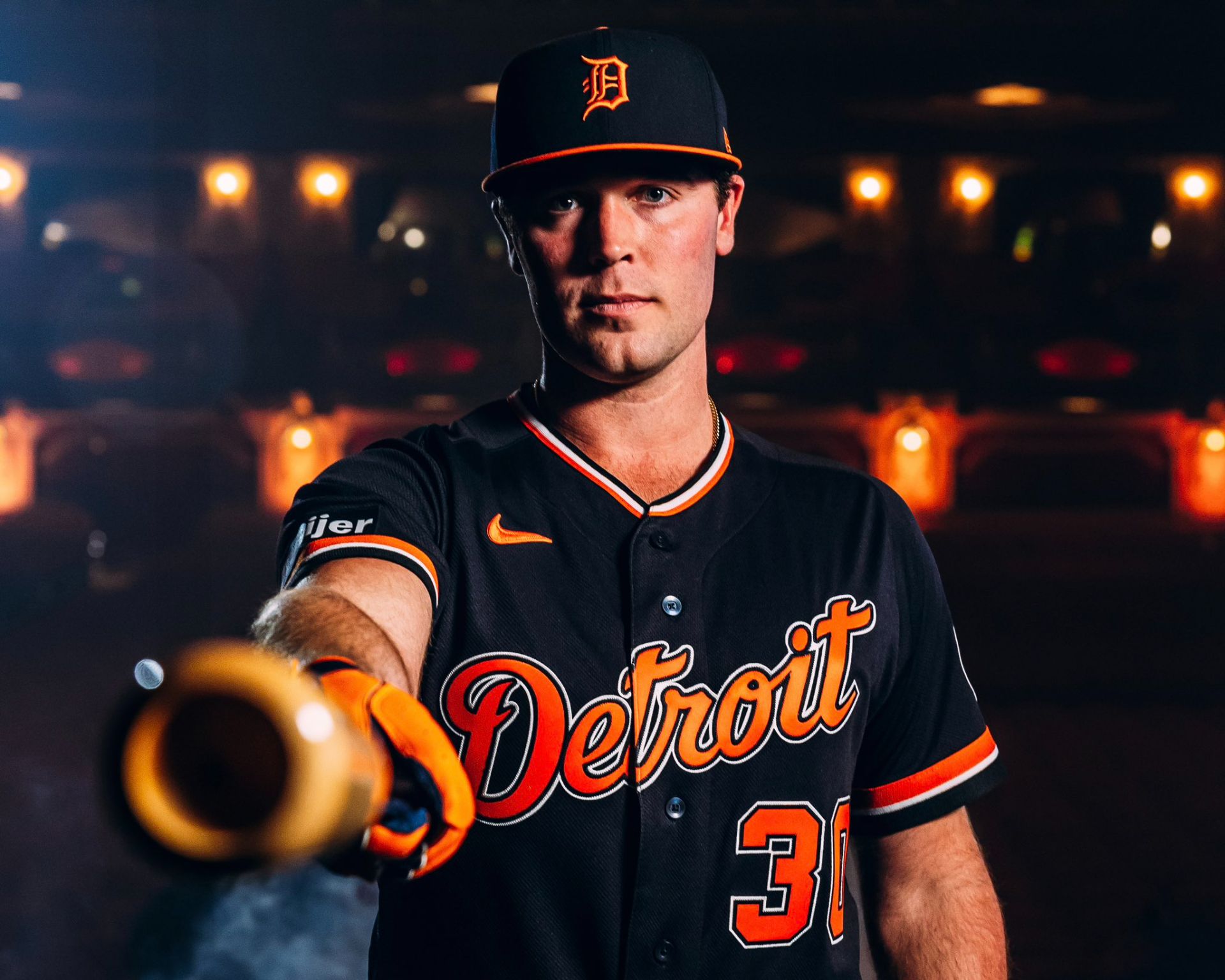 Kerry Carpenter in Tigers' new navy alternate uniform