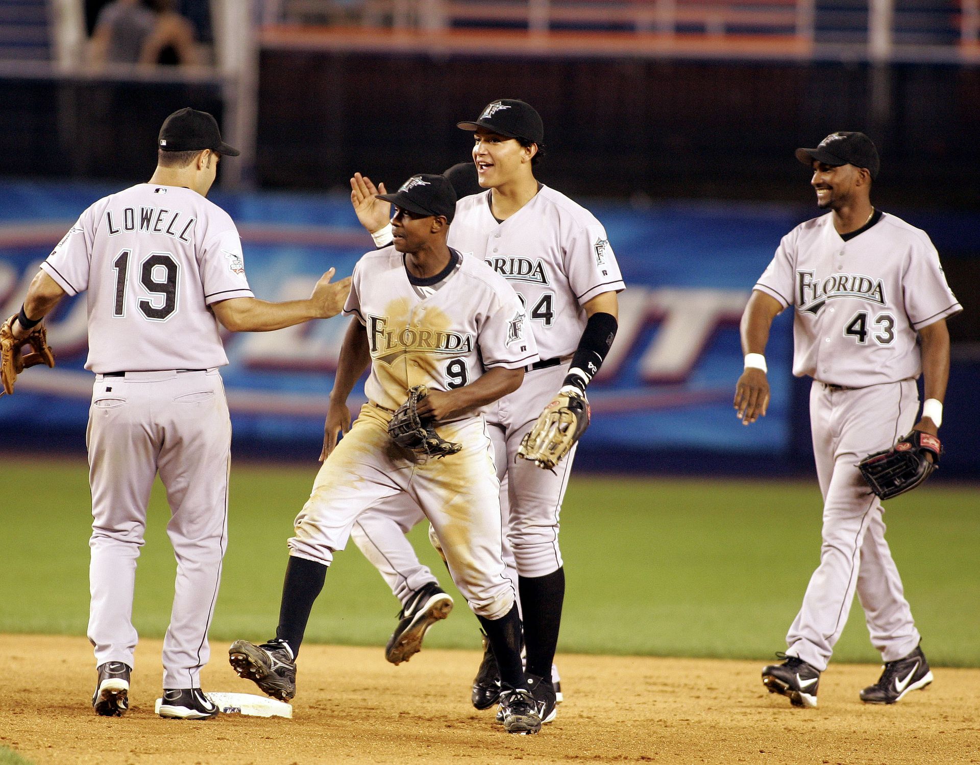 From L to R: Mike Lowell, Juan Pierre, Miguel Cabrera and Juan Encarnacion in 2004