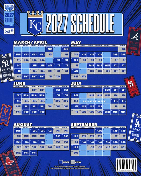 Royals' 2027 schedule
