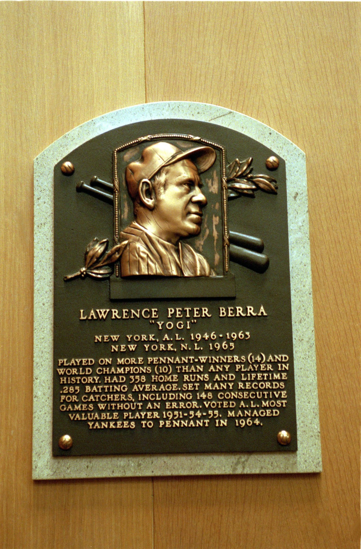 Yogi Berra's Hall of Fame plaque
