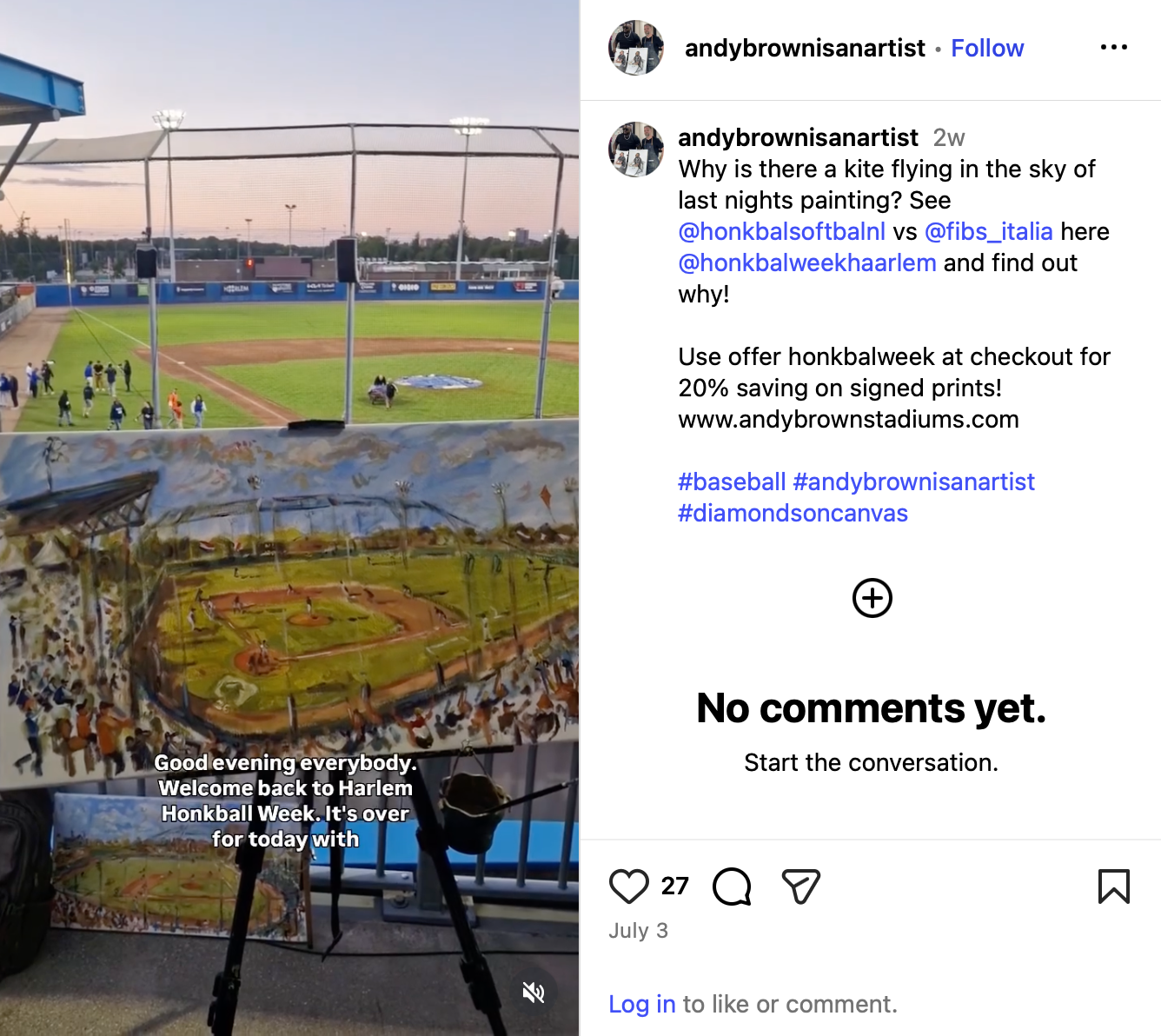 Painter Andy Brown -- you've likely seen him with Team Great Britain in the past -- explains why there's a kite in his painting. Click image to view on Instagram. 