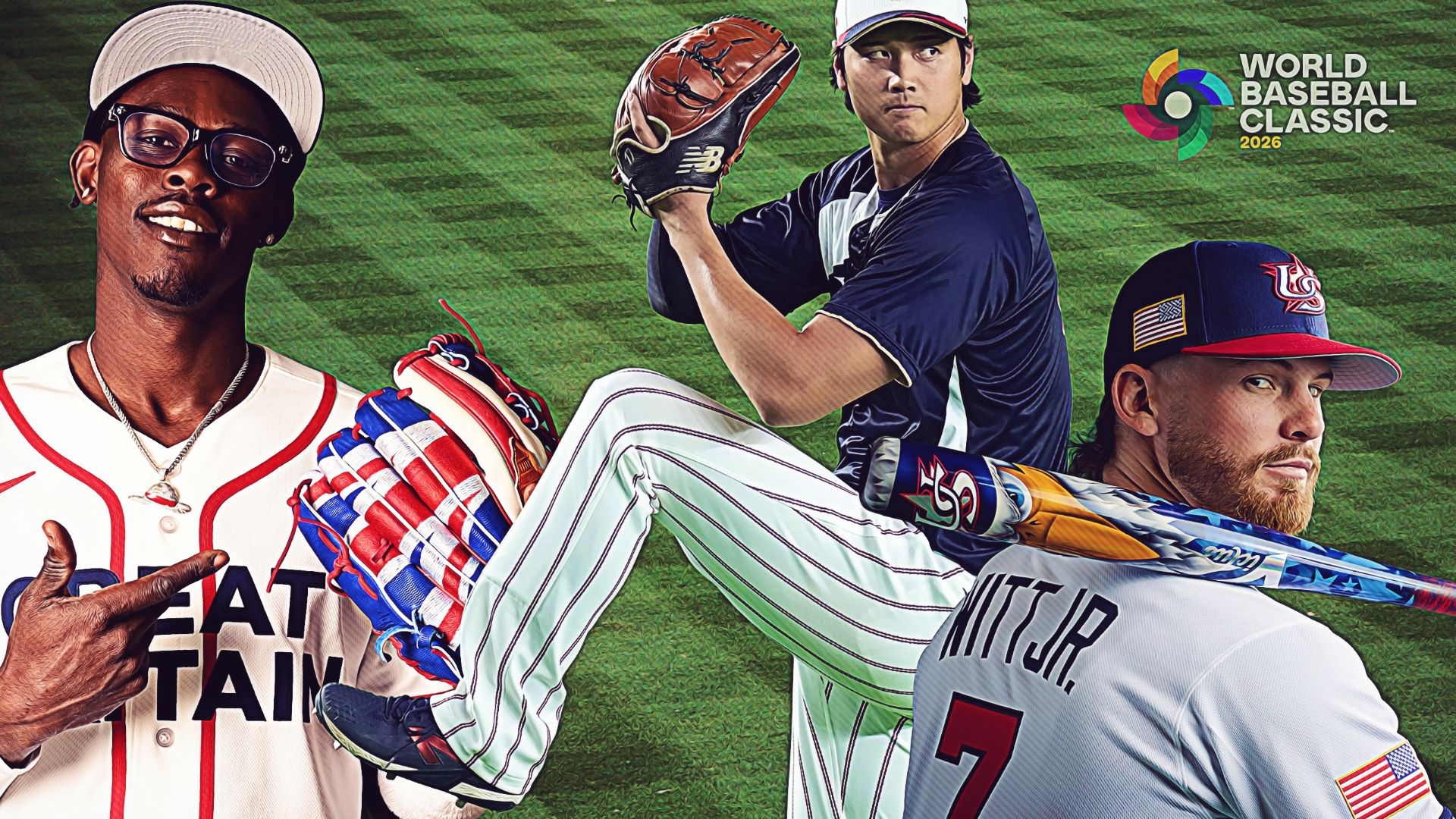 Jazz Chisholm Jr., Shohei Ohtani and Bobby Witt Jr.