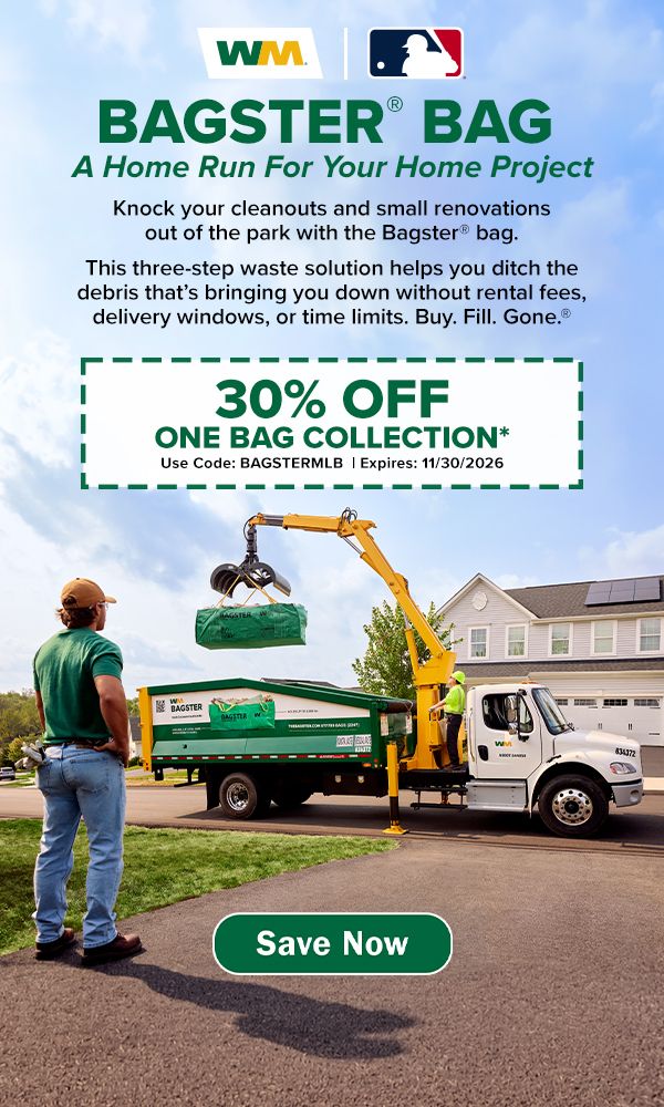Knock your cleanouts and small renovations out of the park with the Bagster Bag. 