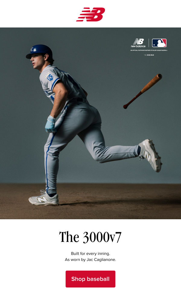 The 3000v7. Built for every inning. As worn by Jac Caglianone.