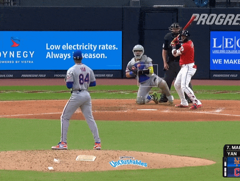An animated GIF of Jefry Yan's first MLB strikeout