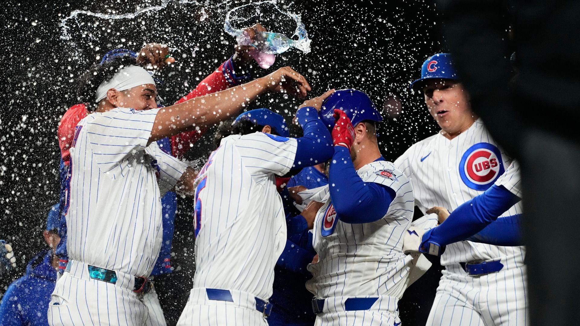 The Cubs celebrate their 7th straight win