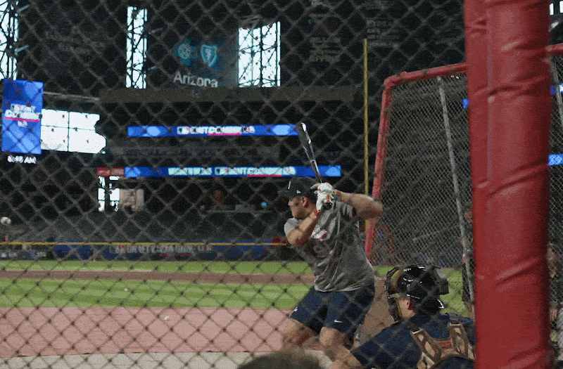 An animated GIF of Rintaro Sasaki homering at the Draft Combine