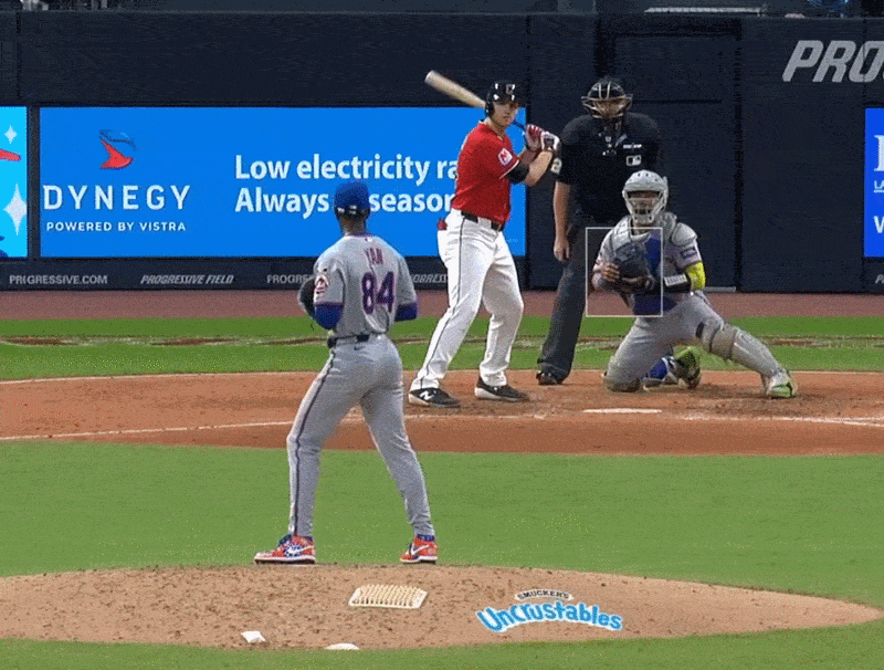 An animated GIF of Jefry Yan's second MLB strikeout