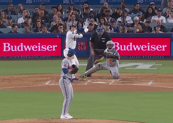 An animated GIF of Nolan McLean vs. the Dodgers