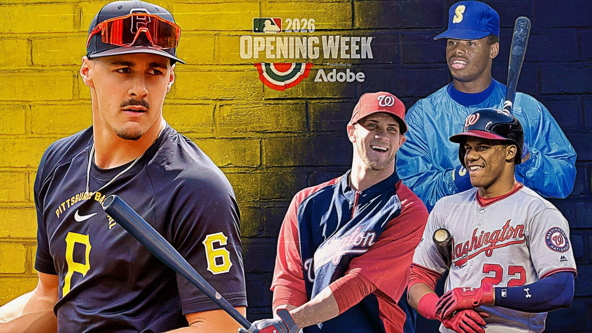 Konnor Griffin, Juan Soto, Bryce Harper and Ken Griffey Jr.