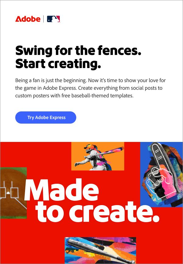 Being a fan is just the beginning. Now it’s time to show your love for the game in Adobe Express.