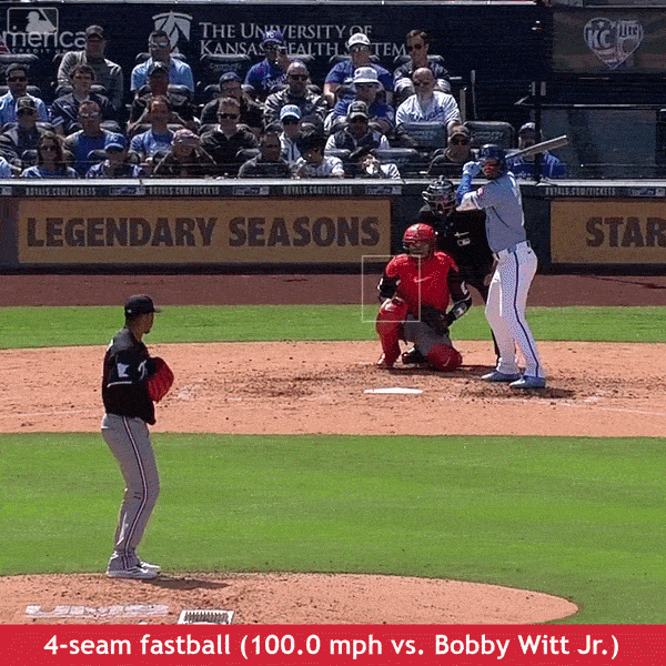 An animated GIF of Taj Bradley's best 2026 strikeouts