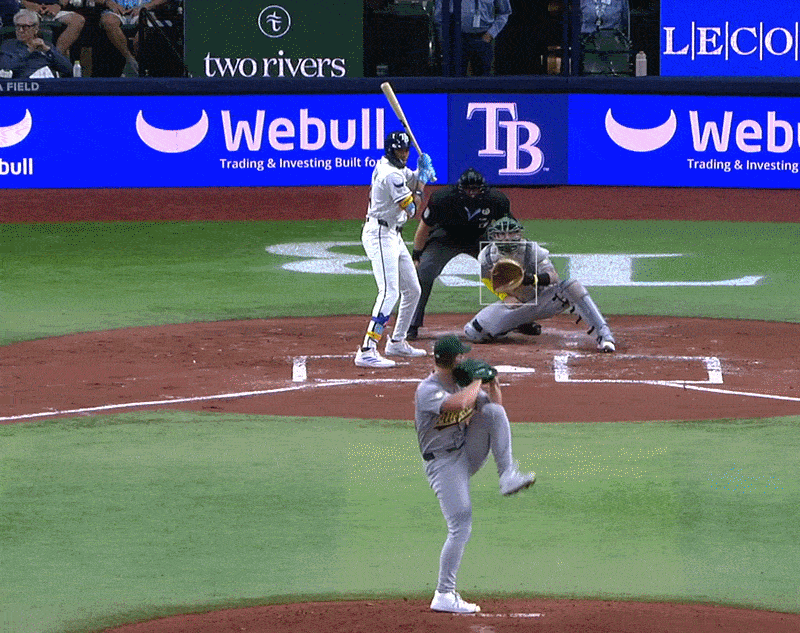 An animated GIF of Chandler Simpson's double off the wall