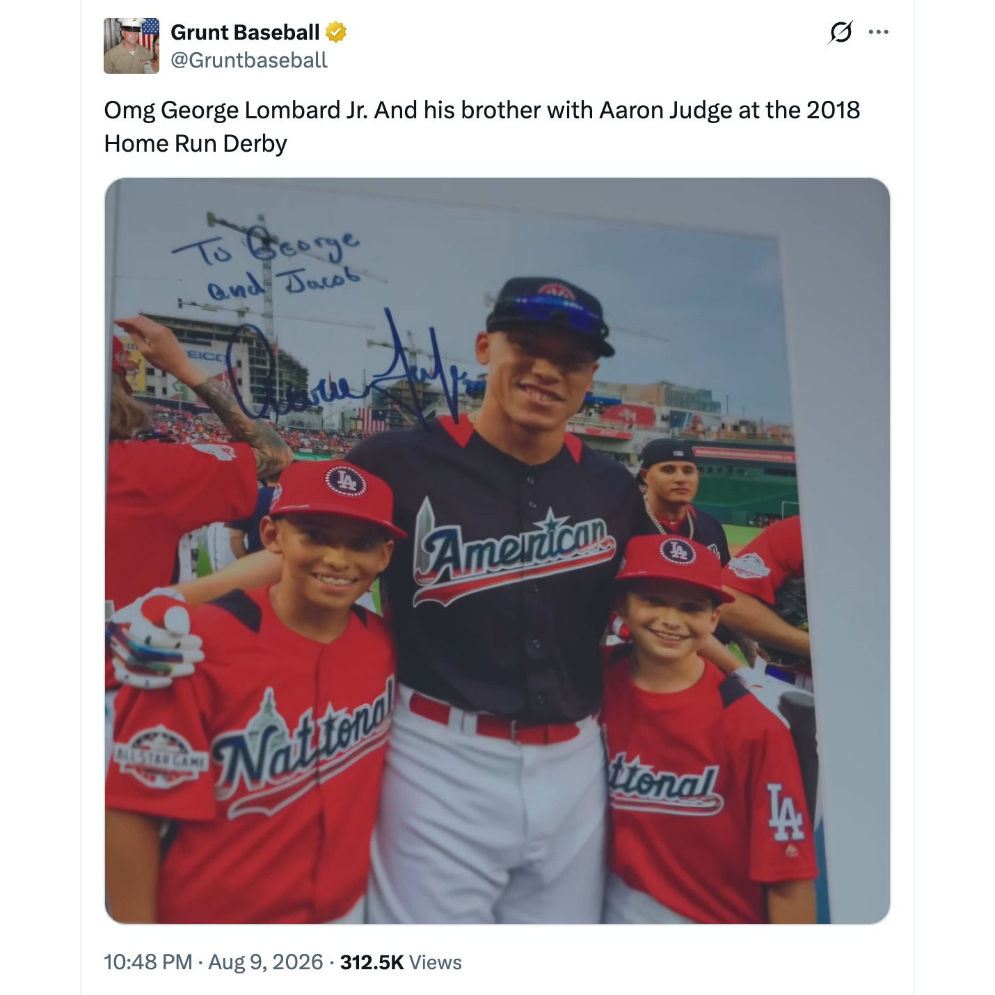 Aaron Judge with George Lombard Jr. at 2018 Home Run Derby