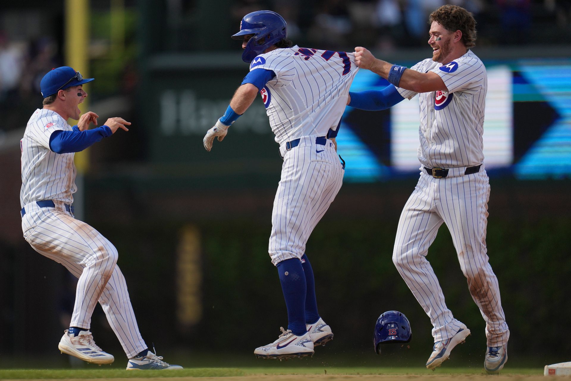 The Cubs celebrate their 9th straight win