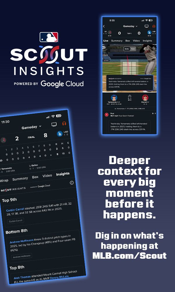 Deeper context for every big moment before it happens. Dig in on what's happening at MLB.com/Scout