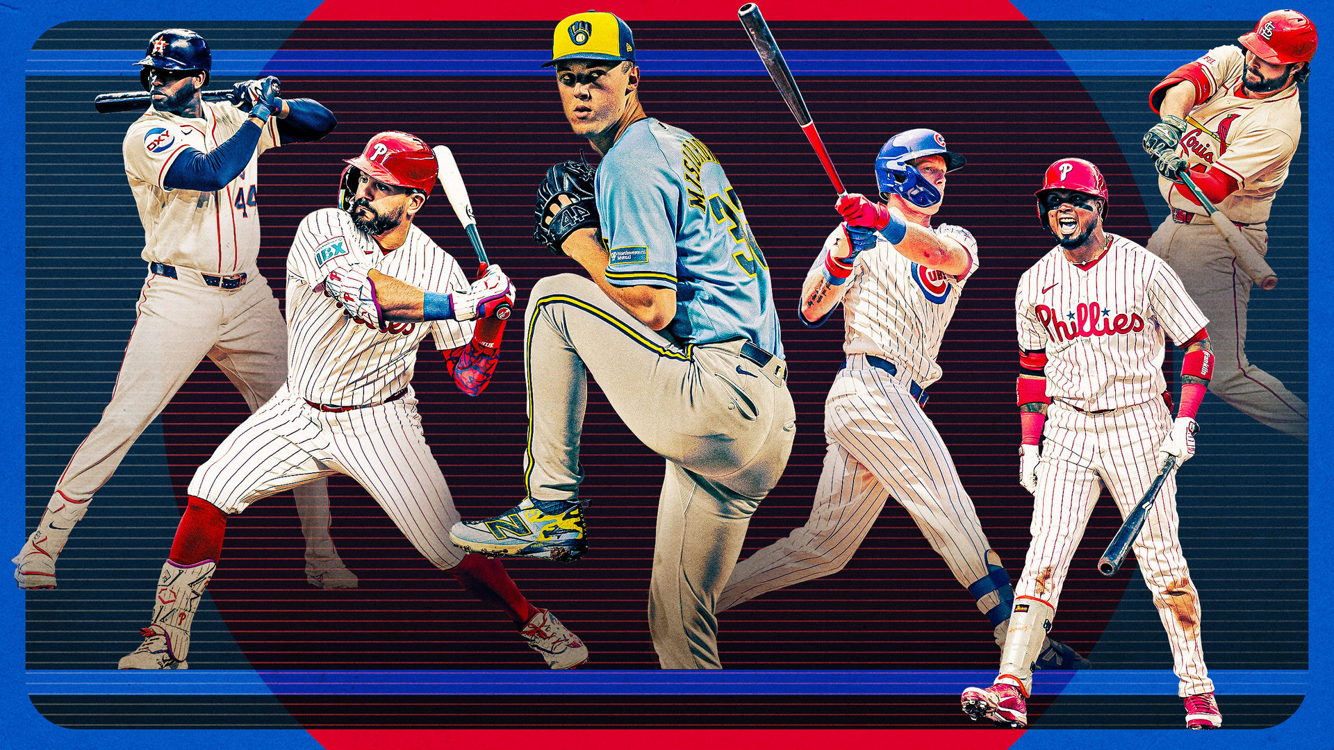 Yordan Alvarez, Kyle Schwarber, Jacob Misiorowski, Pete Crow-Armstrong, Luis Arraez and Alec Burleson Yordan Alvarez, Kyle Schwarber, Jacob Misiorowski, Pete Crow-Armstrong, Luis Arraez and Alec Burleson