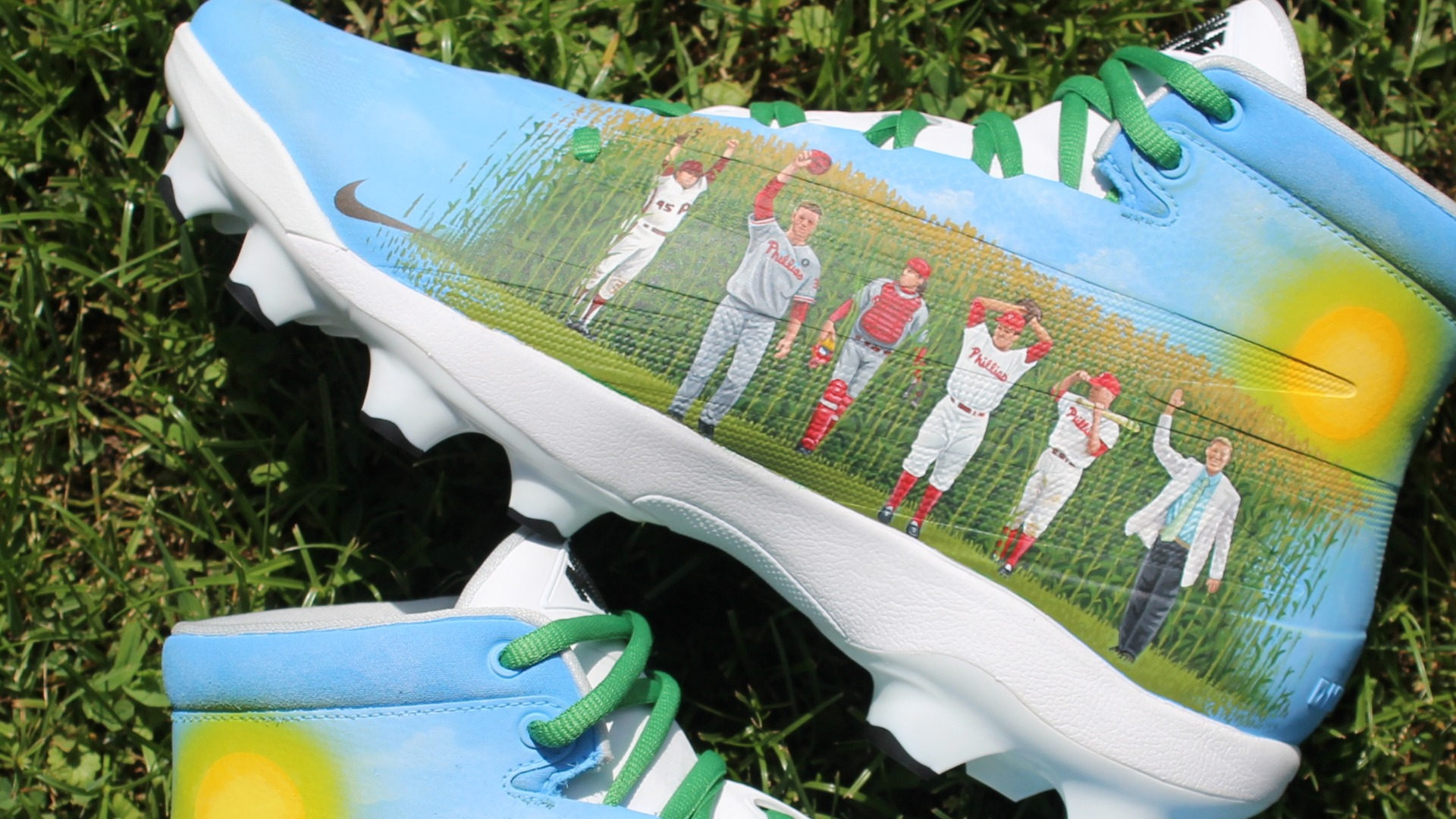 Bryson Stott's cleats for MLB at Field of Dreams