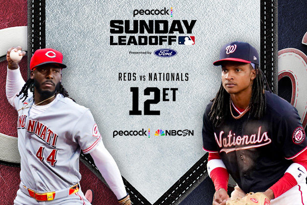 Watch Reds @ Nationals at 12pm ET, live on Peacock.