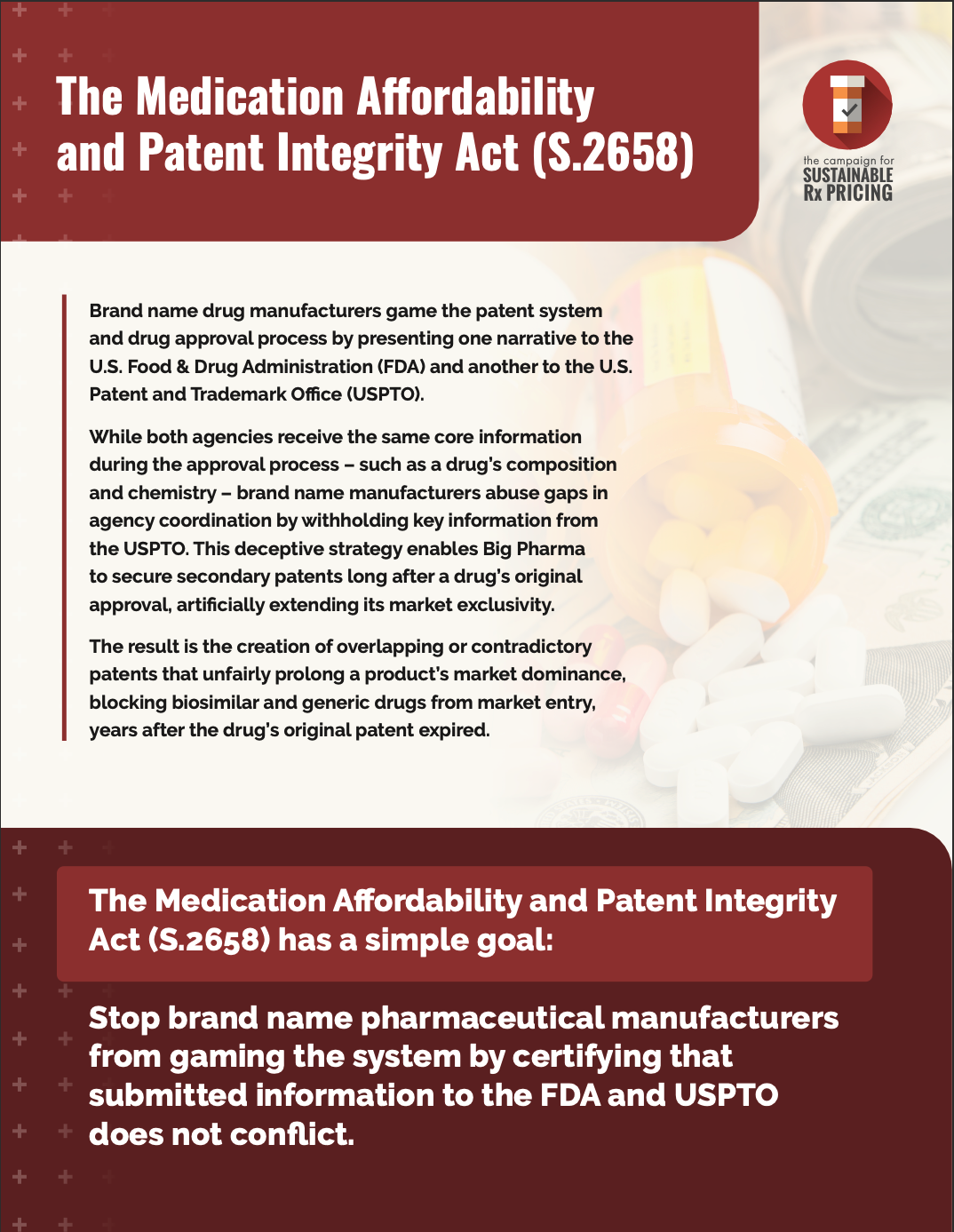 The Medication Affordability and Patent Integrity Act (S.2658) Page 1